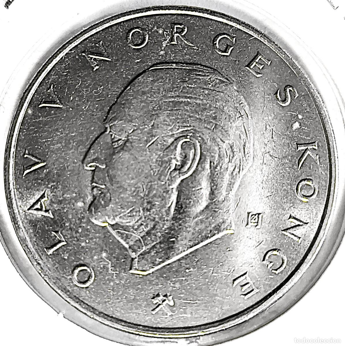 Monedas antiguas de Europa: NORUEGA (1958-1991) - 5 CORONAS 1982 - REY OLAF V - A - 11,50 GR. CUPRONIQUEL - DIAMETRO 29,50 mm