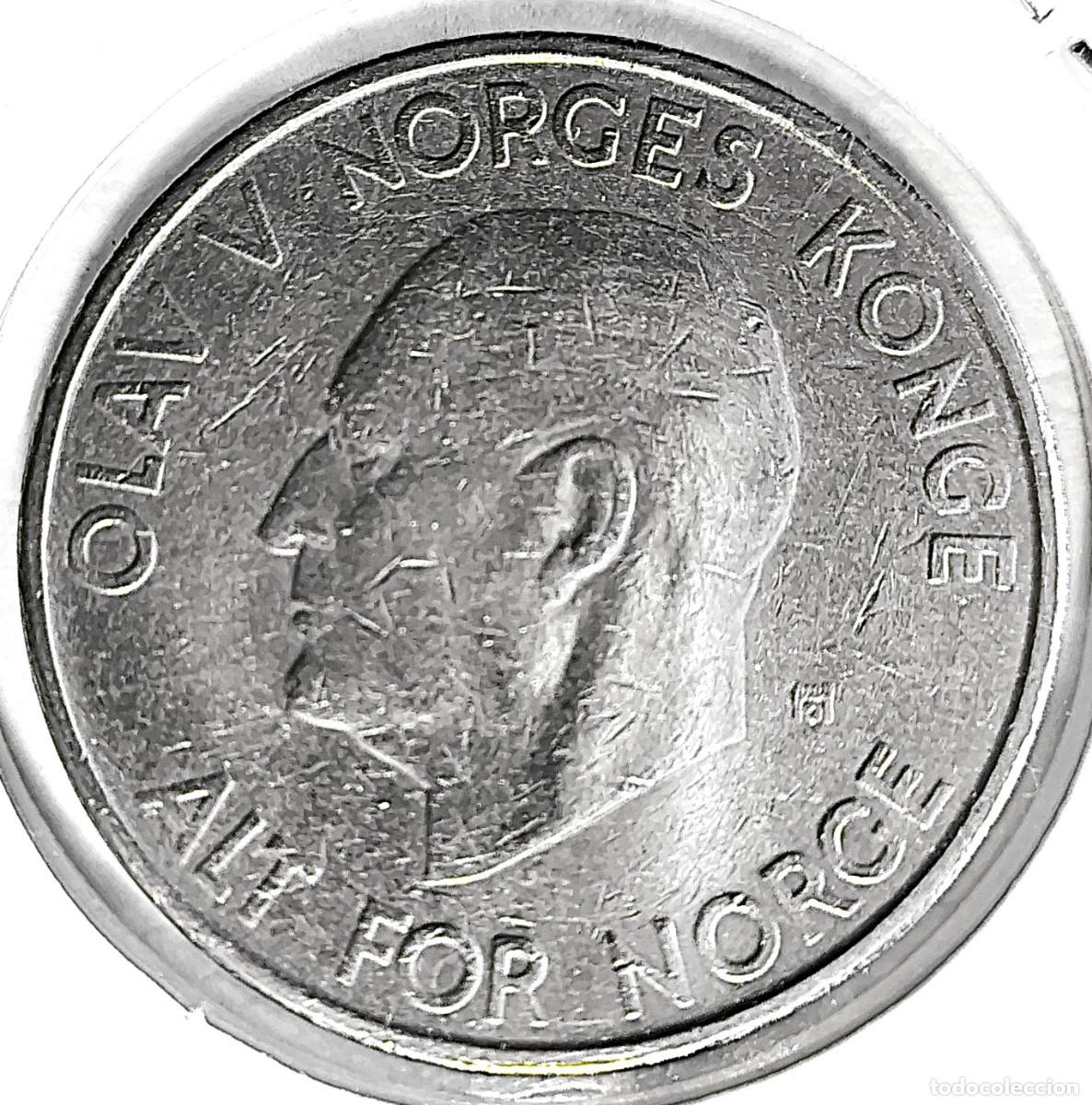Monedas antiguas de Europa: NORUEGA (1958-1991) - 5 CORONAS 1965 - REY OLAF V - A - 11,50 GR. CUPRONIQUEL - DIAMETRO 29,50 mm