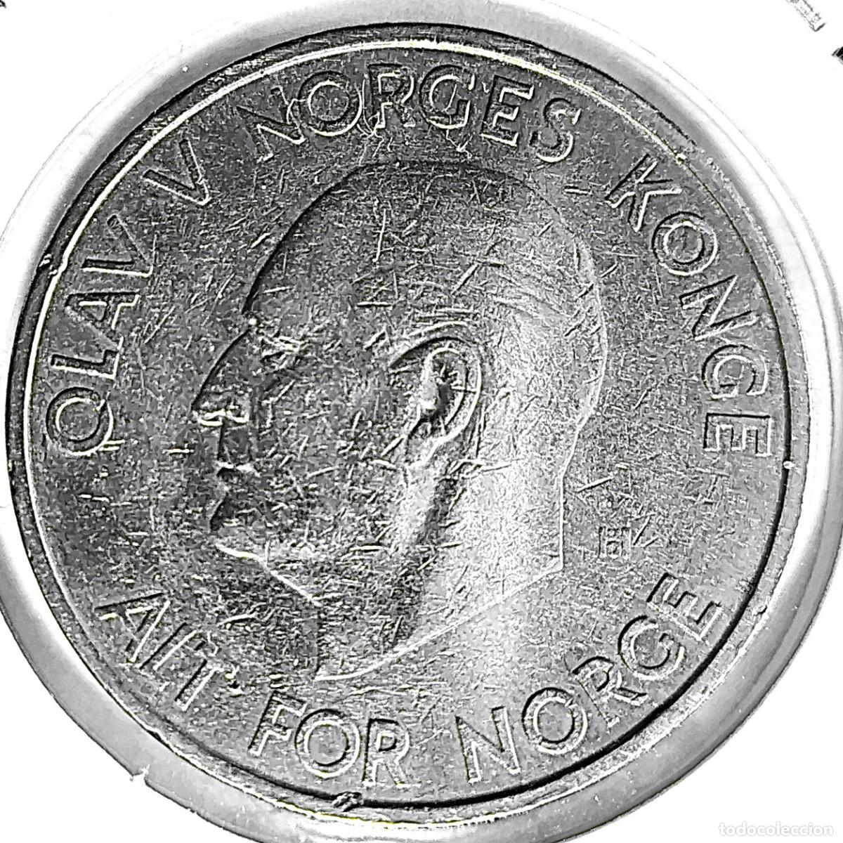 Monedas antiguas de Europa: NORUEGA (1958-1991) - 5 CORONAS 1963 - REY OLAF V - A - 11,50 GR. CUPRONIQUEL - DIAMETRO 29,50 mm