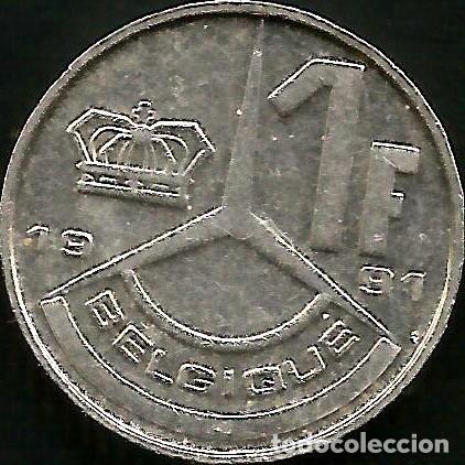 Monedas antiguas de Europa: BELGICA 1991 - 1 FRANC (BELGIQUE) - KM 170 - CIRCULADA