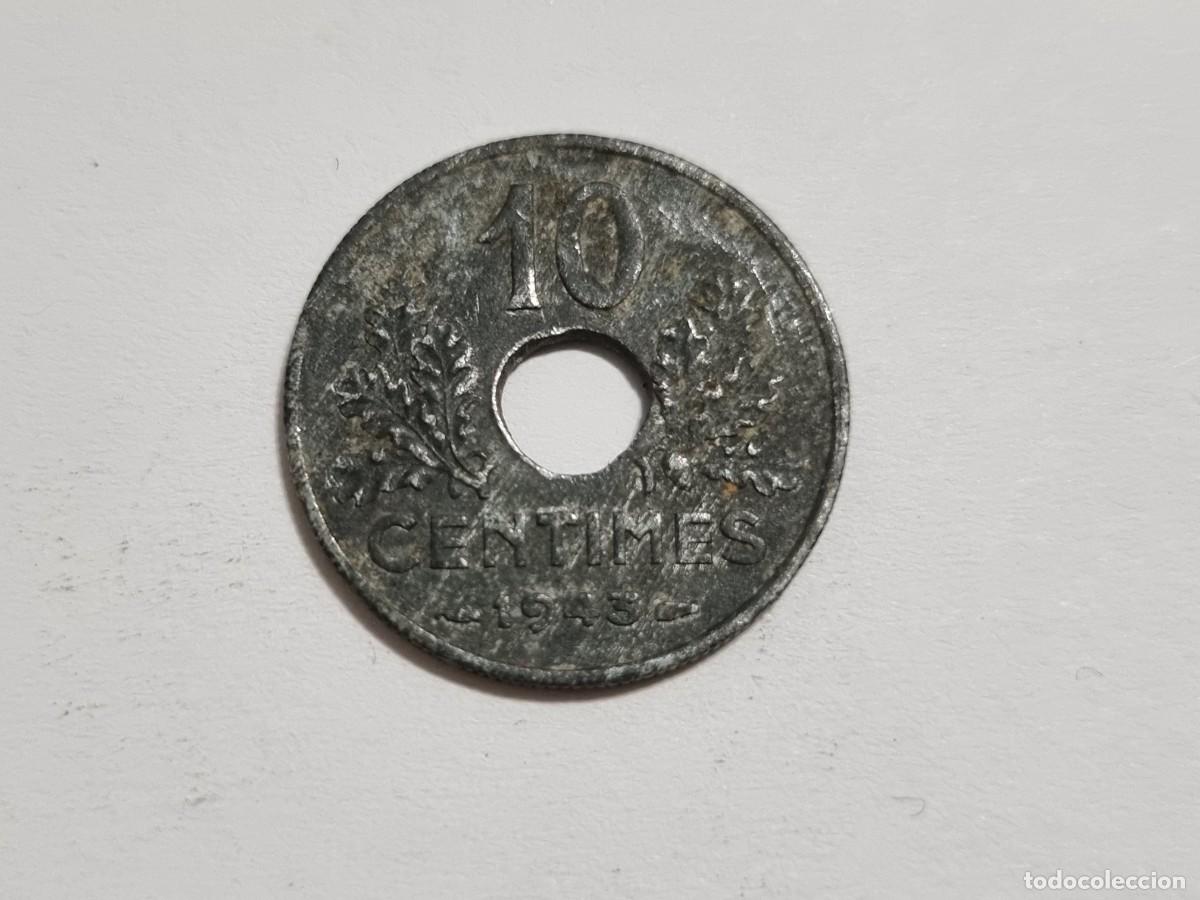 Monedas antiguas de Europa: Antigua Moneda Republica Francesa Francia 10 Centimos 1943 Coleccionista