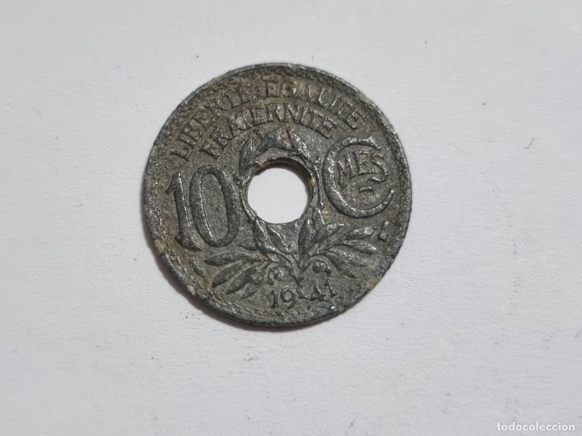 Monedas antiguas de Europa: Antigua Moneda Republica Francesa Francia 10 Centimos 1941 Coleccionista