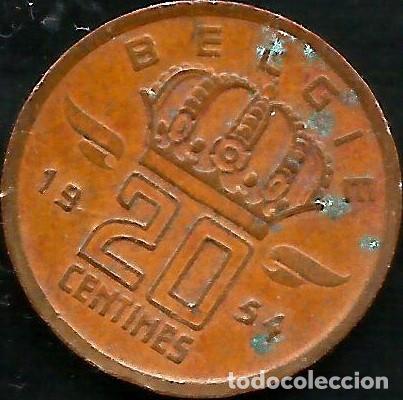 Monedas antiguas de Europa: BELGICA 1954 - 20 CENTIMES - KM 147.1 - CIRCULADA