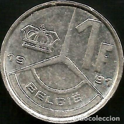 Monedas antiguas de Europa: BELGICA 1991 - 1 FRANC - KM 171 - CIRCULADA