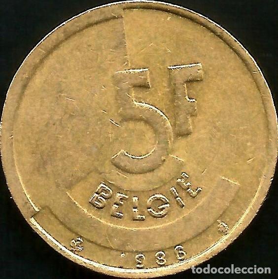 Monedas antiguas de Europa: BELGICA 1986 - 5 FRANCS - KM 164 - CIRCULADA