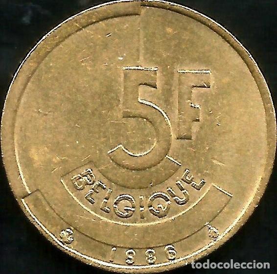 Monedas antiguas de Europa: BELGICA 1986 - 5 FRANCS - KM 163 - CIRCULADA