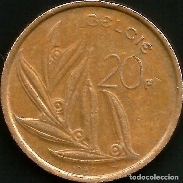 Monedas antiguas de Europa: BELGICA 1982 - 20 FRANCS - KM 160 - CIRCULADA