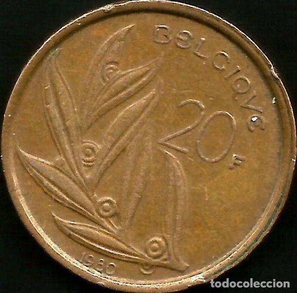 Monedas antiguas de Europa: BELGICA 1980 - 20 FRANCS - KM 159 - CIRCULADA