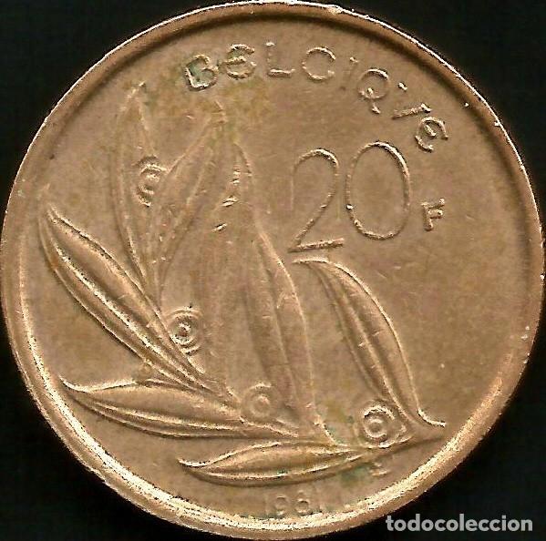 Monedas antiguas de Europa: BELGICA 1981 - 20 FRANCS - KM 159 - CIRCULADA