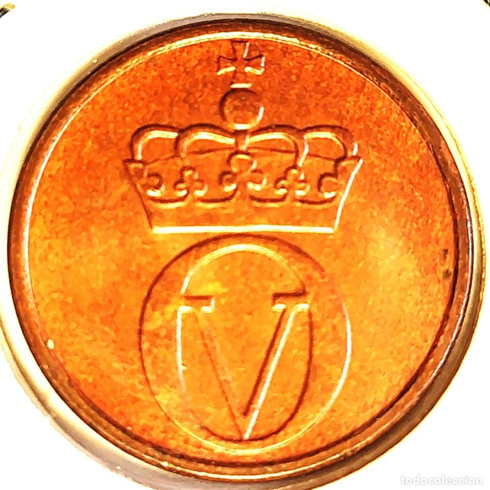 Monedas antiguas de Europa: NORUEGA (1958-1991) - 2 ORE 1971 - REY OLAF V - UROGALLO NEGRO - A - 4 GR. BRONCE - DIAMETRO 21 mm
