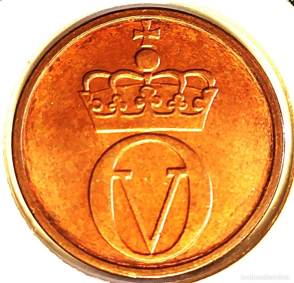 Monedas antiguas de Europa: NORUEGA (1958-1991) - 2 ORE 1970 - REY OLAF V - UROGALLO NEGRO - A - 4 GR. BRONCE - DIAMETRO 21 mm