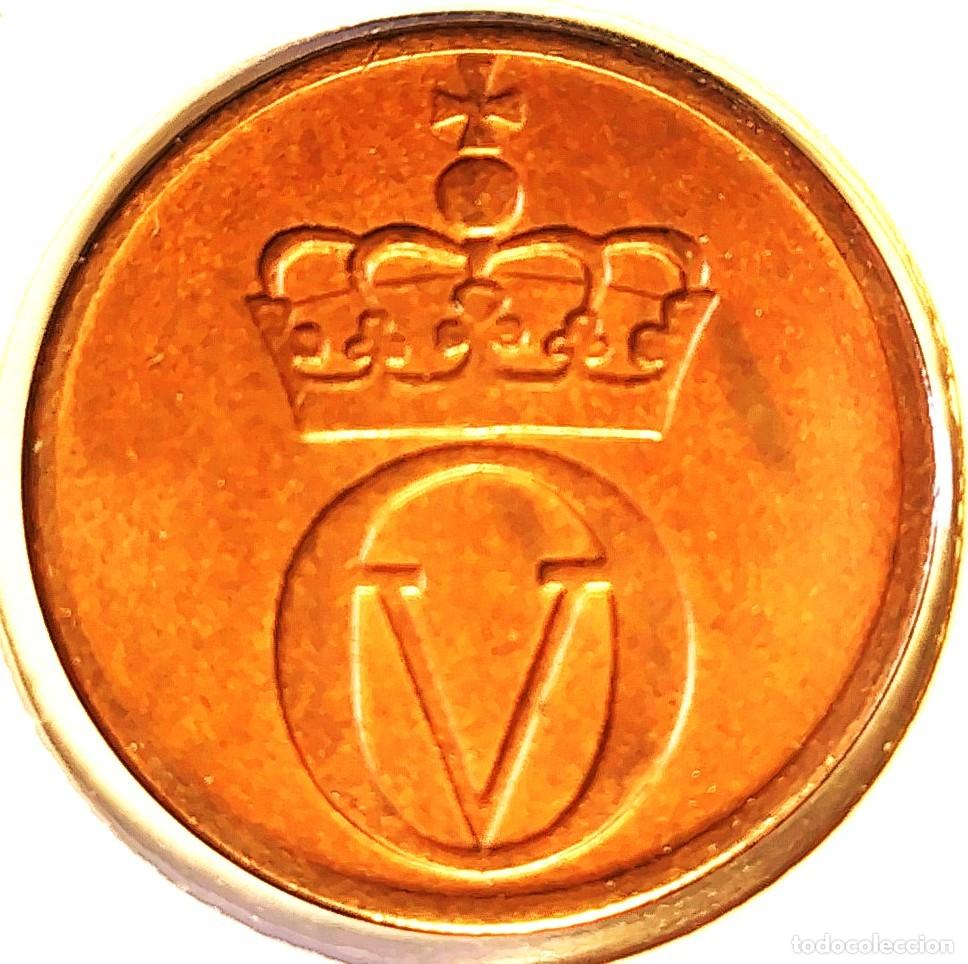 Monedas antiguas de Europa: NORUEGA (1958-1991) - 2 ORE 1966 - REY OLAF V - UROGALLO NEGRO - A - 4 GR. BRONCE - DIAMETRO 21 mm