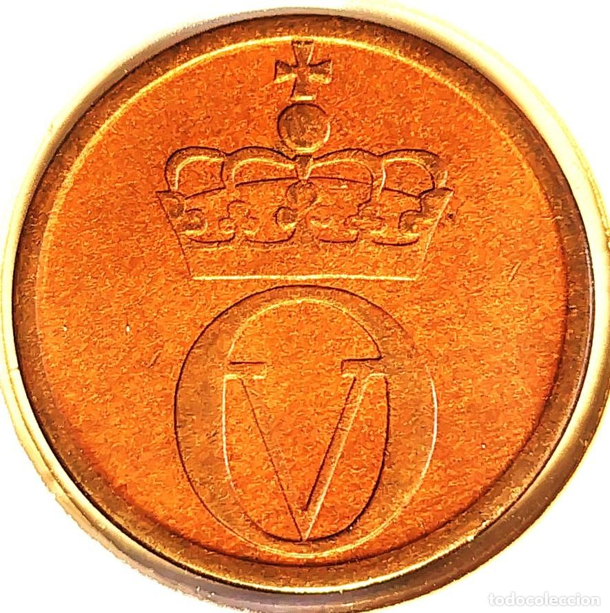 Monedas antiguas de Europa: NORUEGA (1958-1991) - 2 ORE 1962 - REY OLAF V - UROGALLO NEGRO - A - 4 GR. BRONCE - DIAMETRO 21 mm