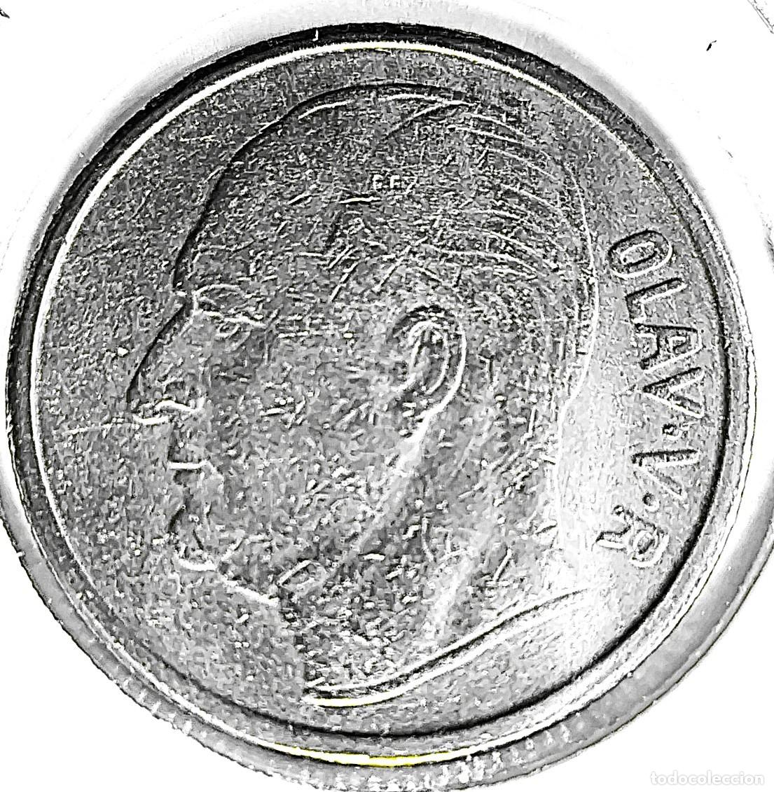Monedas antiguas de Europa: NORUEGA (1958-1991) - 1 CORONA 1966 - REY OLAF V - A - 7 GR. COBRE-NICKEL - DIAMETRO 25 mm - KM#409