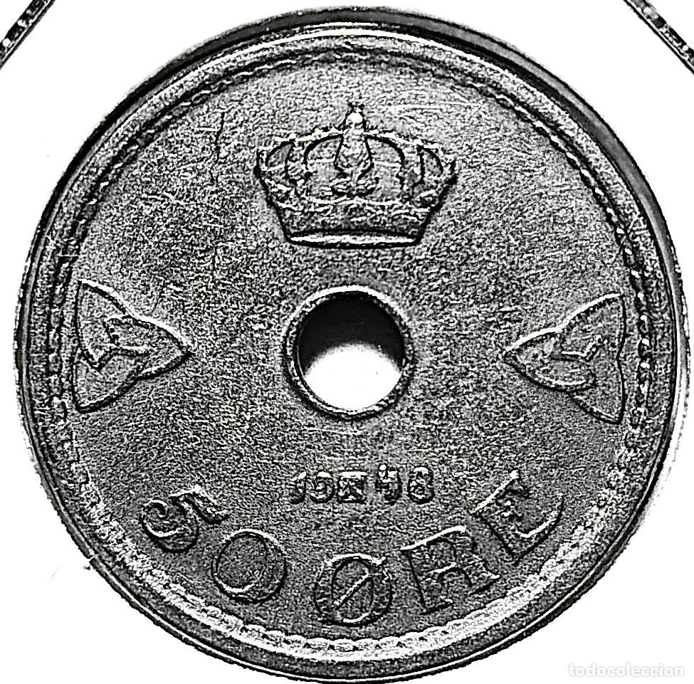 Monedas antiguas de Europa: NORUEGA (1906-1957) - 50 ORE 1948 - REY HAAKON VII - A - 4,80 GR. CUPRONIQUEL - DIAMETRO 22 mm