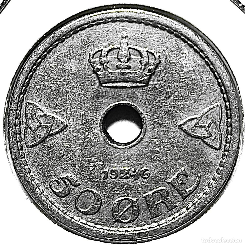 Monedas antiguas de Europa: NORUEGA (1906-1957) - 50 ORE 1946 - REY HAAKON VII - A - 4,80 GR. CUPRONIQUEL - DIAMETRO 22 mm