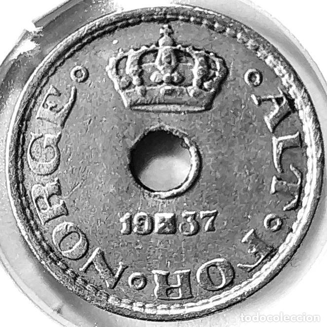 Monedas antiguas de Europa: NORUEGA (1906-1957) - 10 ORE 1937 - REY HAAKON VII - A - 1,50 GR. CUPRONIQUEL - DIAMETRO 15 mm