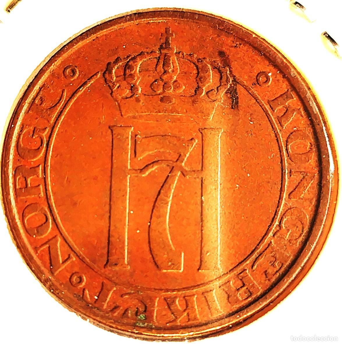 Monedas antiguas de Europa: NORUEGA (1906-1957) - 5 ORE 1940 - REY HAAKON VII - A - 8 GR. BRONCE - DIAMETRO 27 mm - KM#368 - MB