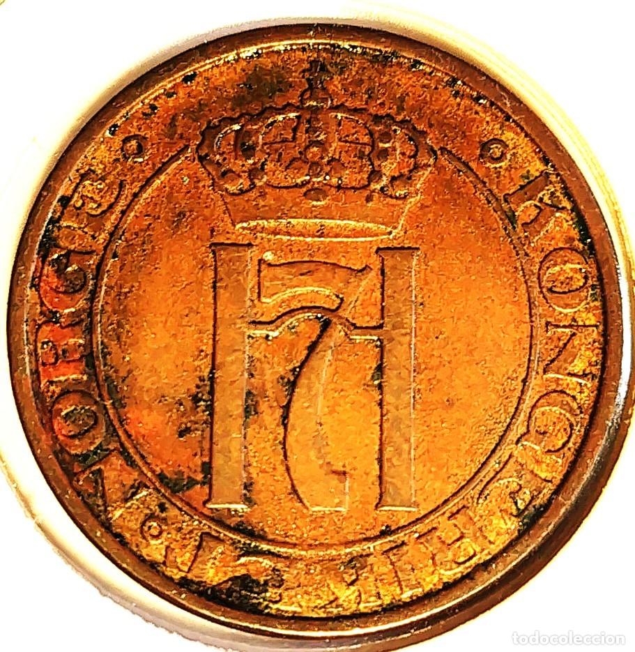 Monedas antiguas de Europa: NORUEGA (1906-1957) - 2 ORE 1939 - REY HAAKON VII - A - 4 GR. BRONCE - DIAMETRO 21 mm - KM#371 - MB