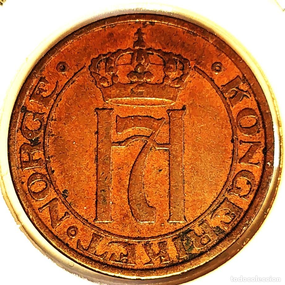 Monedas antiguas de Europa: NORUEGA (1906-1957) - 2 ORE 1936 - REY HAAKON VII - A - 4 GR. BRONCE - DIAMETRO 21 mm - KM#371 - MB