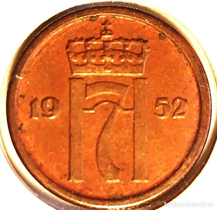 Monedas antiguas de Europa: NORUEGA (1906-1957) - 1 ORE 1952 - REY HAAKON VII - A - 2 GR. BRONCE - DIAMETRO 16 mm - KM#398 - MB