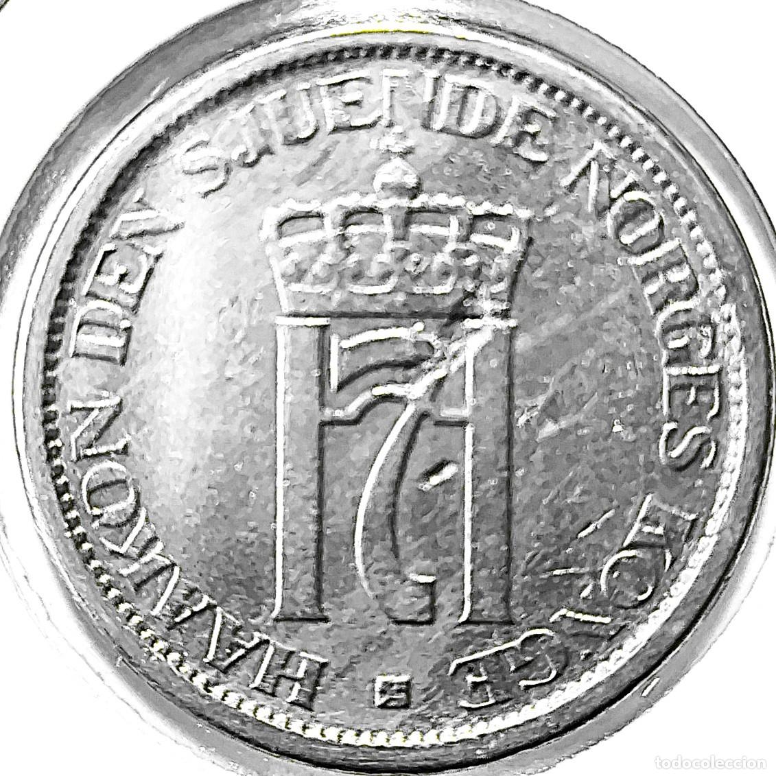 Monedas antiguas de Europa: NORUEGA (1906-1957) - 1 CORONA 1951 - REY HAAKON VII - A - 7 GR. COBRE-NICKEL - DIAMETRO 25 mm