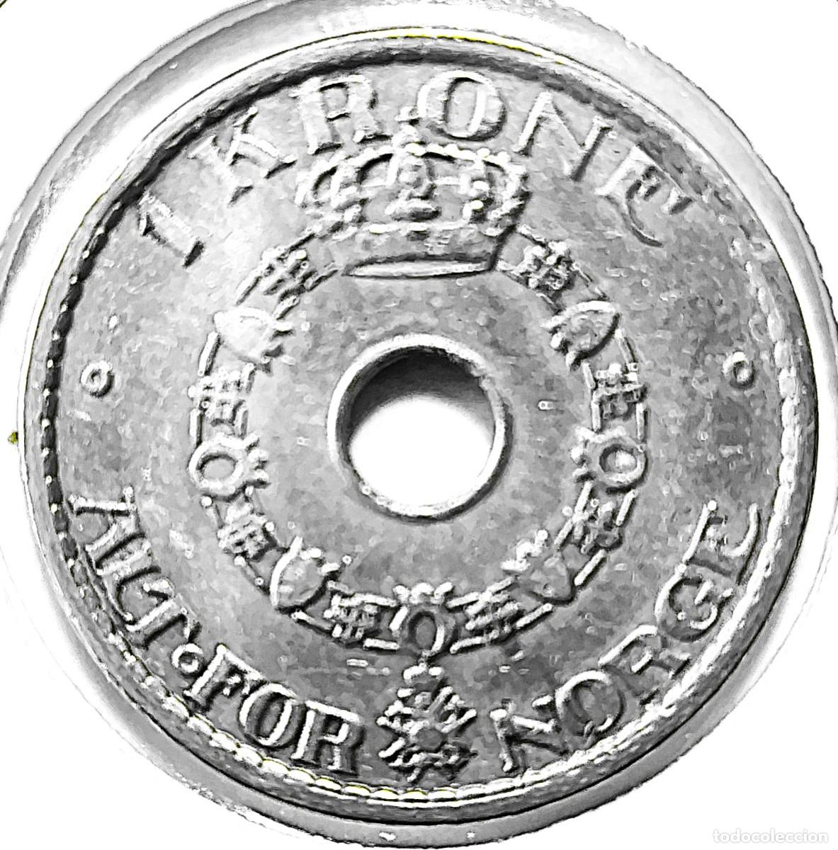 Monedas antiguas de Europa: NORUEGA (1906-1957) - 1 CORONA 1946 - REY HAAKON VII - A - 7 GR. CUPRONIQUEL - DIAMETRO 25 mm