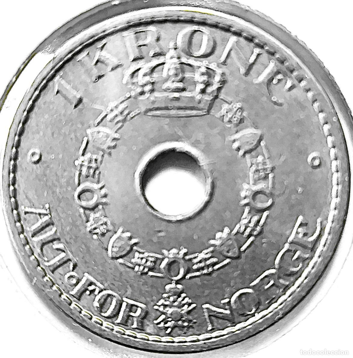 Monedas antiguas de Europa: NORUEGA (1906-1957) - 1 CORONA 1940 - REY HAAKON VII - A - 7 GR. CUPRONIQUEL - DIAMETRO 25 mm