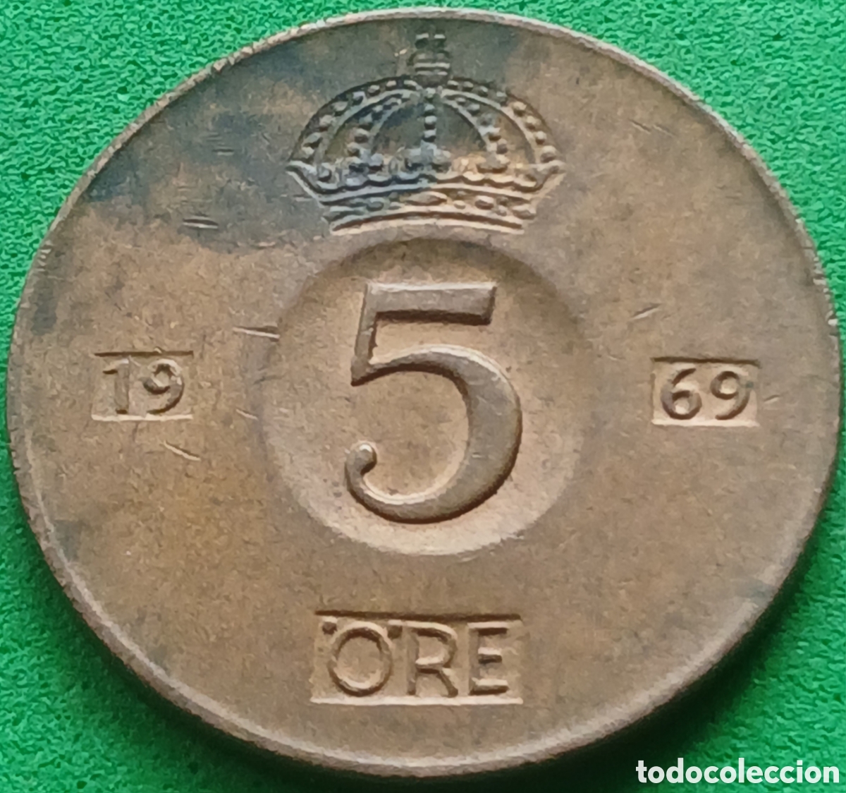 Monedas antiguas de Europa: Suecia 5 ore 1969 km#822