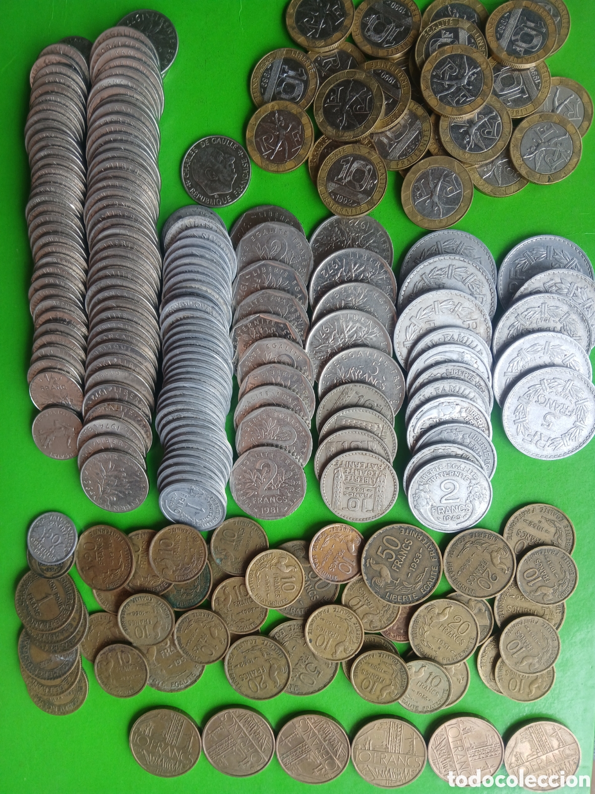 Monedas antiguas de Europa: Francia mezcla de 1 kilo de monedas