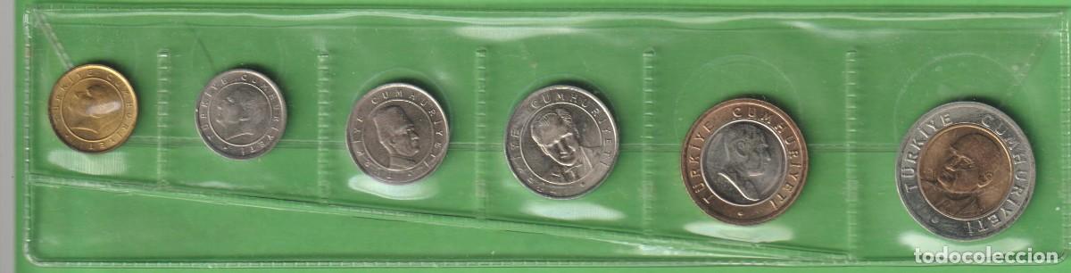 Monedas antiguas de Europa: MONEDAS EXTRANJERAS - TURQUIA - 6 VALORES - 1-5-10-25-50 KURUS 1 LIRA 2005 - KM-1164 AL 69 (SC)