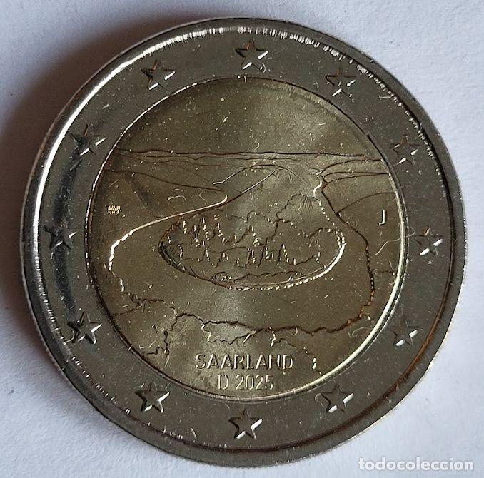 Monedas antiguas de Europa: Moneda 2 Euros Conmemorativa Alemania 2025 - Estado de Sarre - Meandro del Sarre - Ceca J