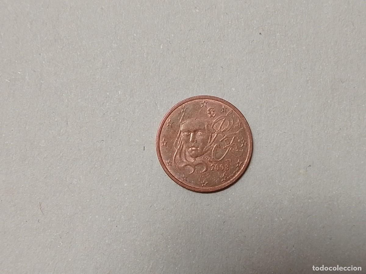 Monedas antiguas de Europa: Moneda de 2 centimos de euro Francia, a&ntilde;o 2008
