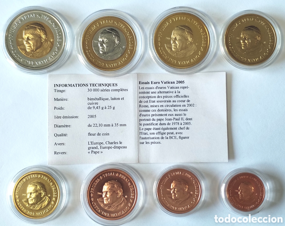 Monedas antiguas de Europa: Vaticano Serie Exonumia Euros Prueba