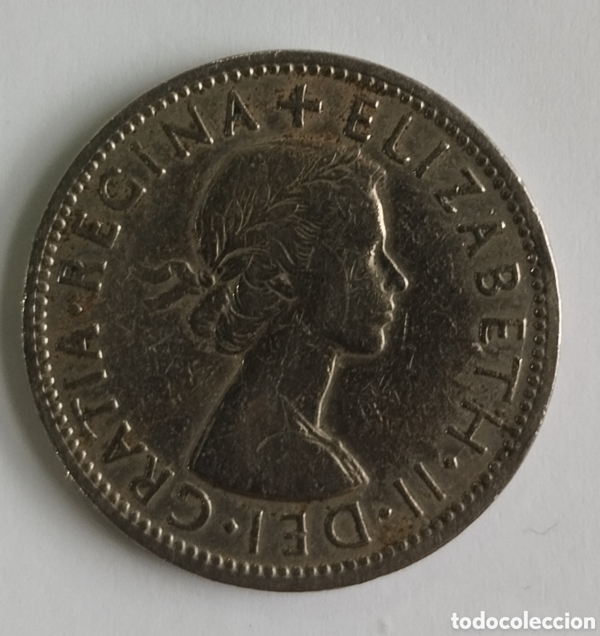Monedas antiguas de Europa: MONEDA DEL REINO UNIDO TWO SHILLING ELISABET II 1956 (FOTO)