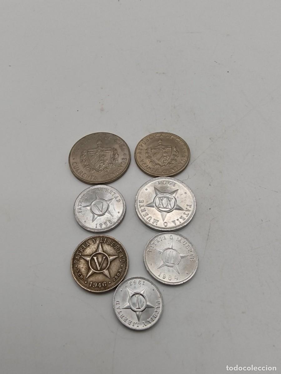 Monedas antiguas de Europa: Lote de7 monedas de Cuba, tal como se aprecian en fotos.