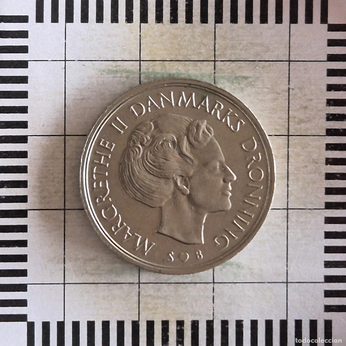 Monedas antiguas de Europa: 1 KRONE, DINAMARCA. MARGARITA II, 1976. (KM#862.1).