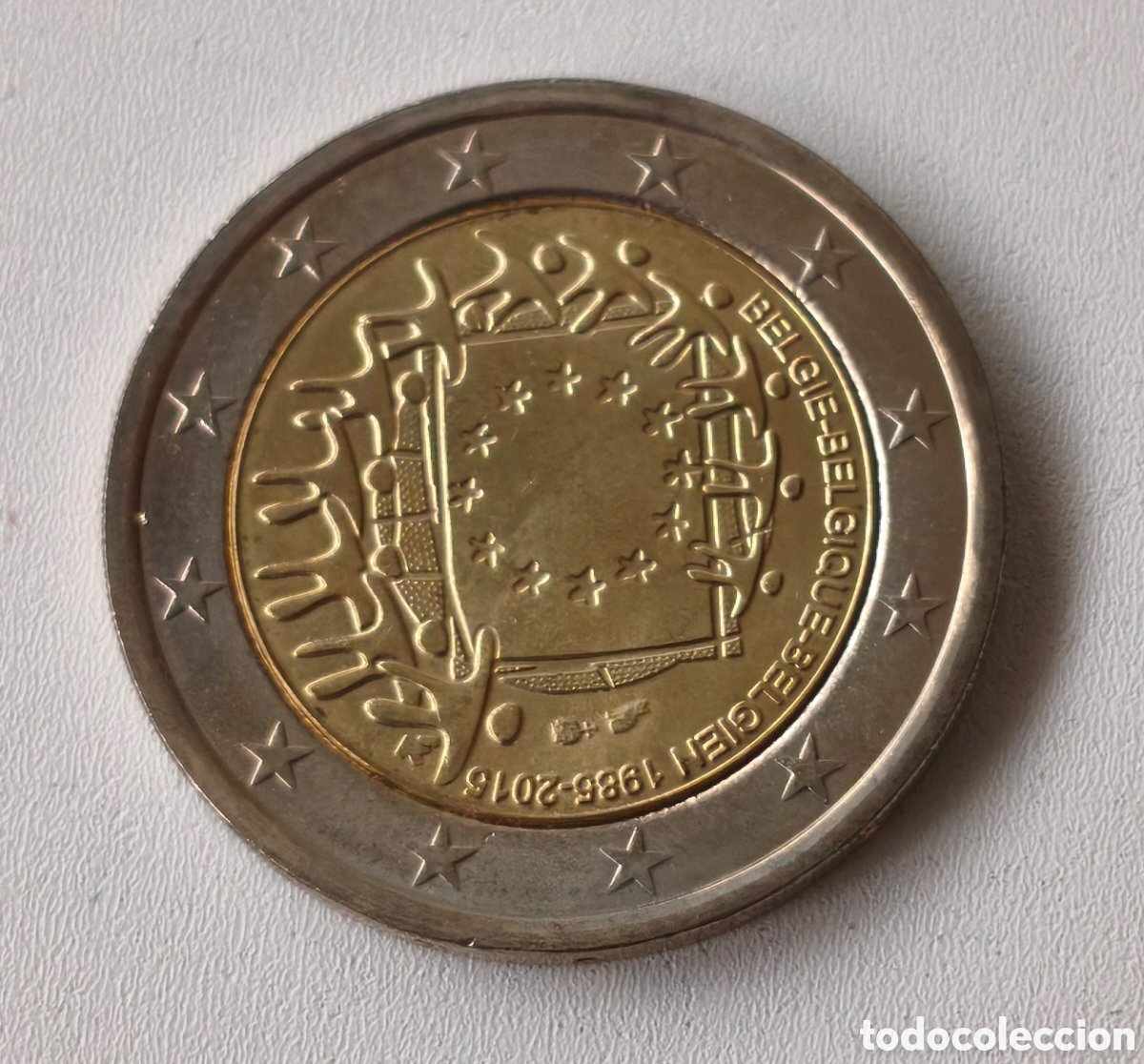 Monedas antiguas de Europa: 2 EUROS B&Eacute;LGICA 2015 SC. 30 ANIVERSARIO BANDERA UE