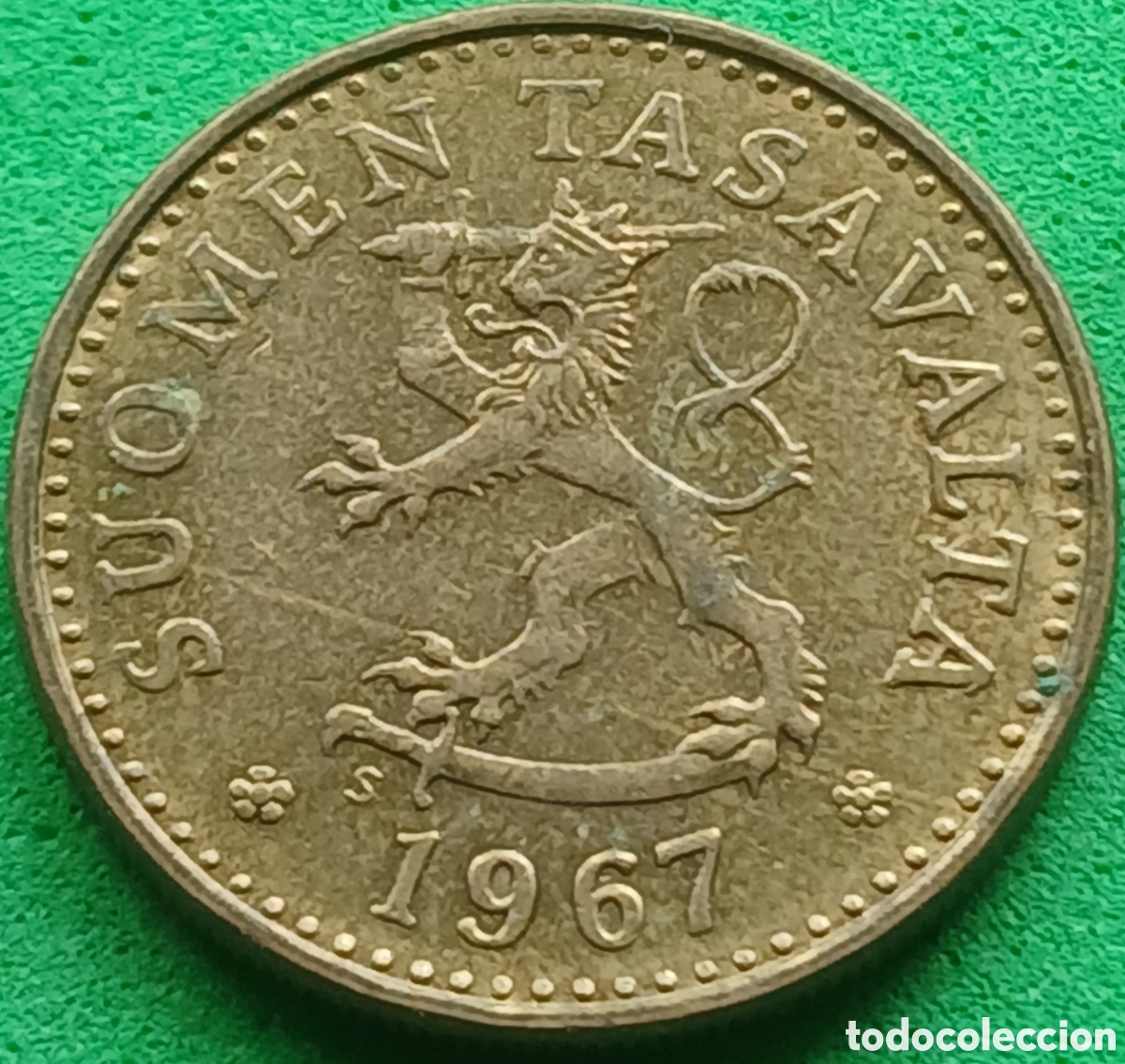Monedas antiguas de Europa: Finlandia 10 pennia 1967 km#46 poco com&uacute;n