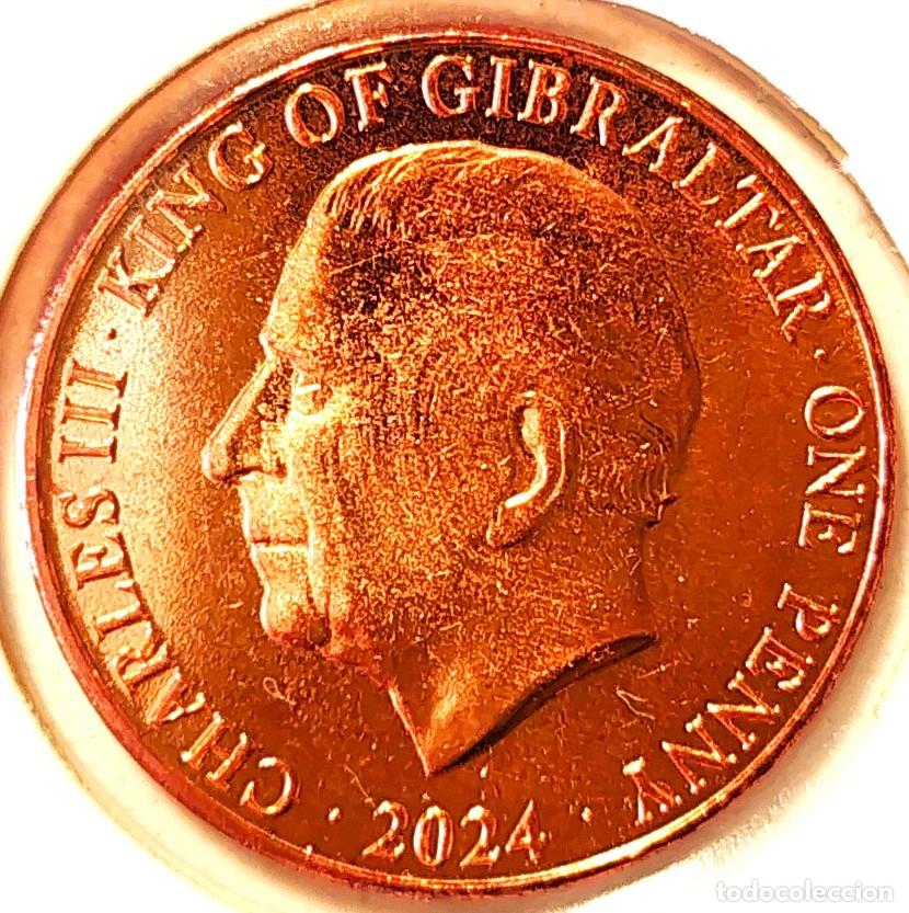 Monedas antiguas de Europa: GIBRALTAR (2023-) - 1 PENIQUE 2024 - REY CARLOS III - B - 3,56 GR. ACERO COBREADO - DIAMETRO 20,32 m