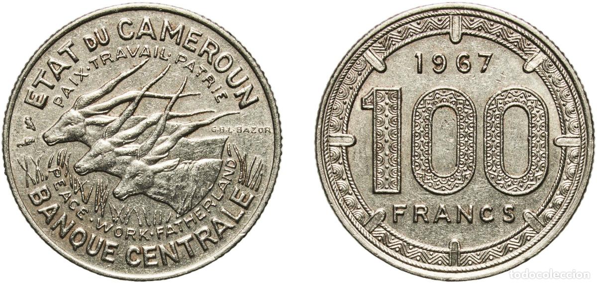Monedas antiguas de Europa: Cameroon Republic 1967 100 Francs Nickel Paris Mint (4000000) 11.93g AU KM 14 Sch&ouml;n 11
