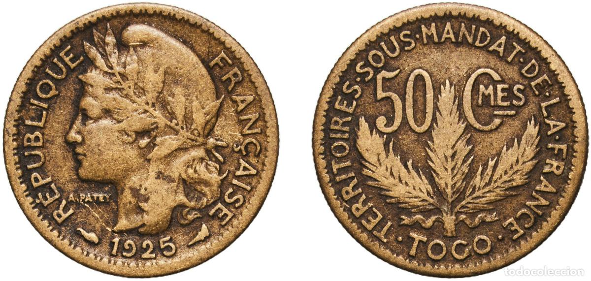 Monedas antiguas de Europa: Togo French Mandate 1925 50 Centimes (Territoires sous mandat) Aluminium bronze Paris Mint (2063387