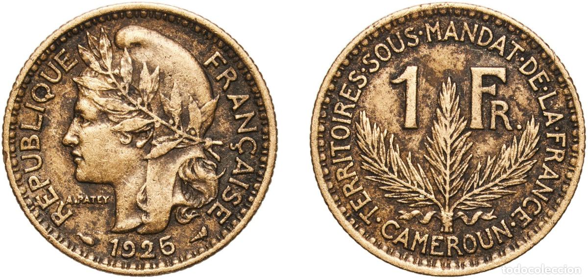 Monedas antiguas de Europa: Cameroon French colony 1925 1 Franc Aluminium bronze Paris Mint (1721922) 4.95g XF Lec 7