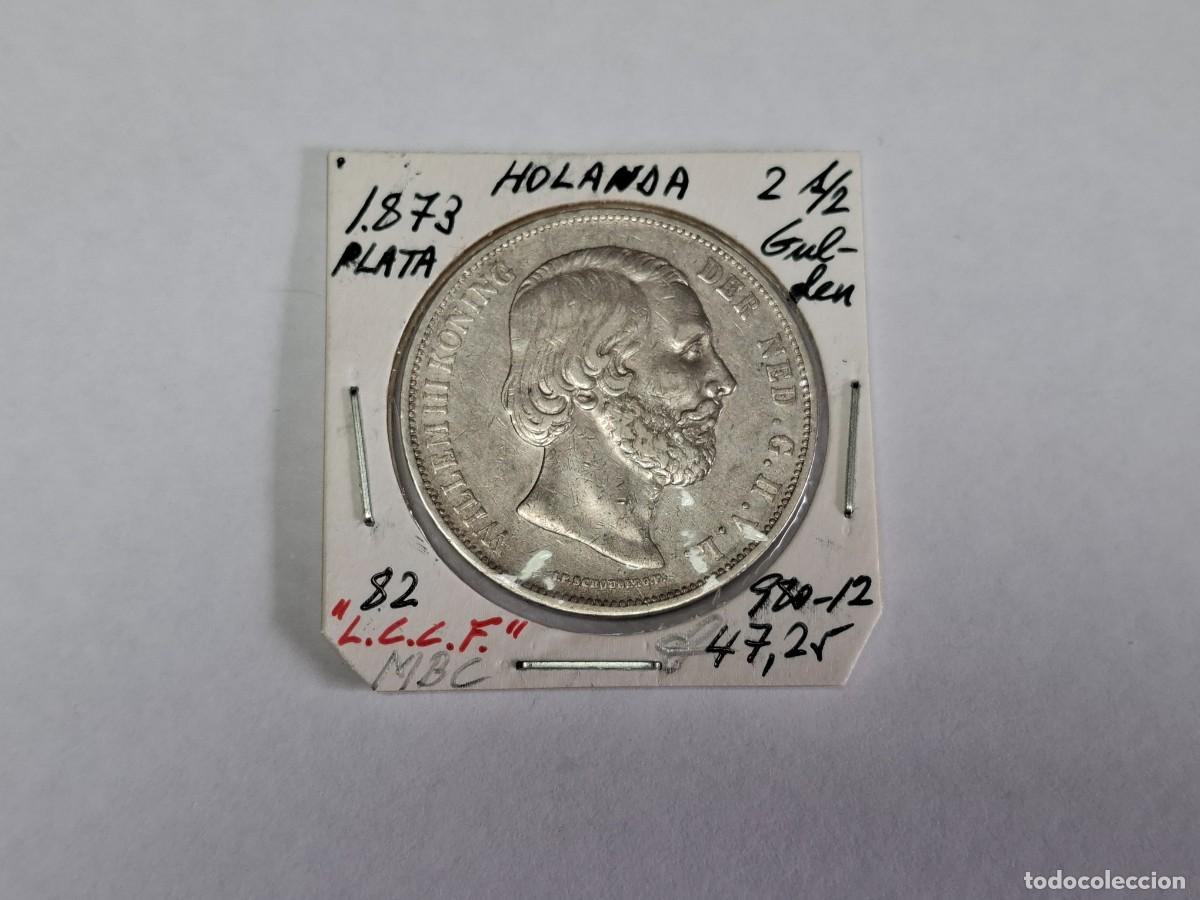 Monedas antiguas de Europa: 2 1/2 GULDEN de PLATA de 1873 KM 82 HOLANDA en MBC