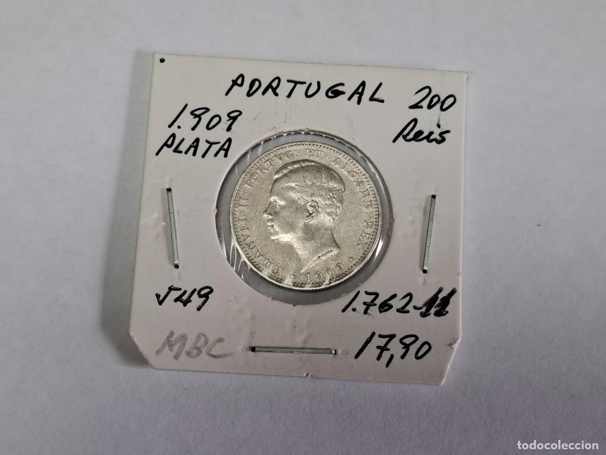 Monedas antiguas de Europa: 200 REIS de PLATA de 1909 KM 549 PORTUGAL en MBC