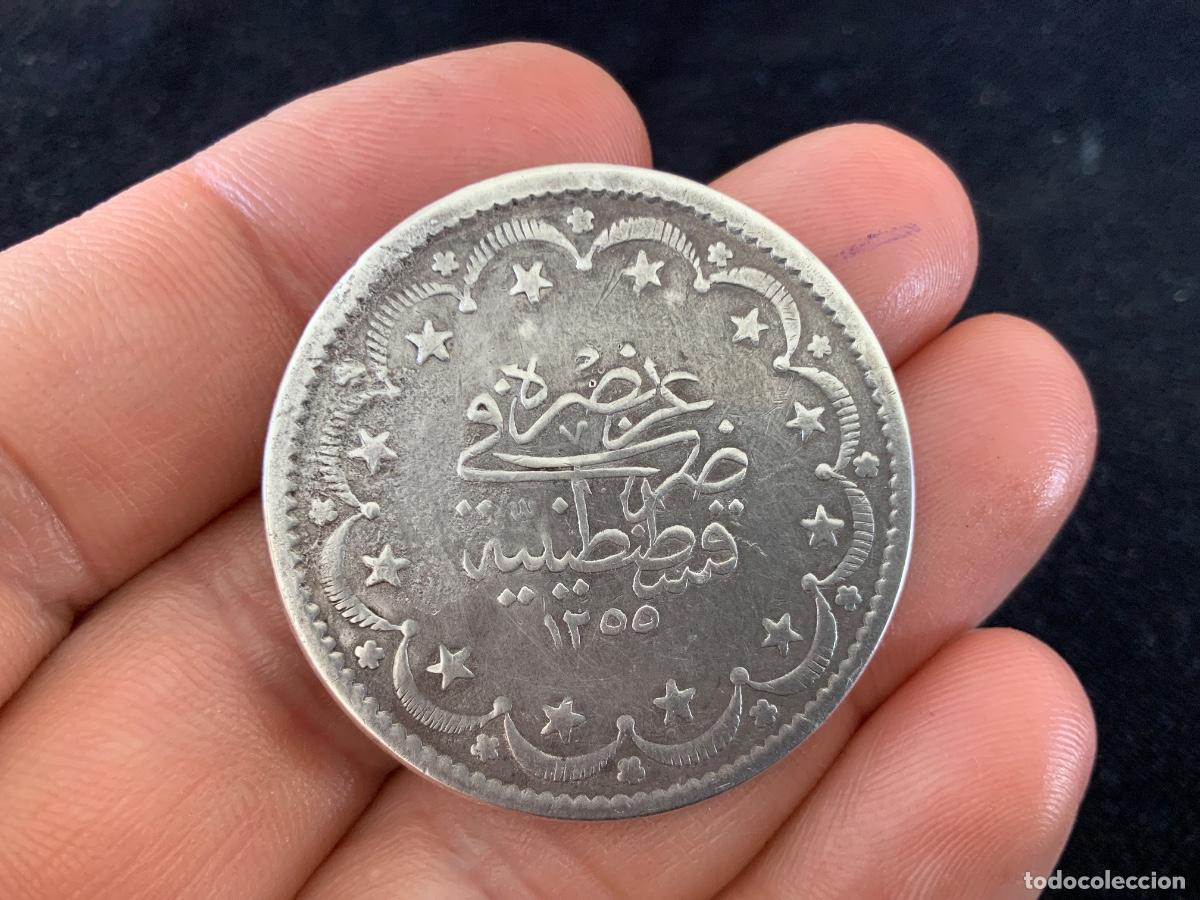 Alte M&uuml;nzen aus Europa: 20 kurus 1850, imperio otomano, 26,5mm, 23,10gr, plata de 835mm, abdulmecid I, constantinopla.