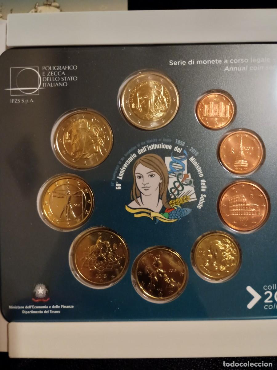 Monedas antiguas de Europa: Cartera Italia 2018 1 c&eacute;ntimo a 2 euros &euro; + 2 &euro; conmemorativa Ministerio Salud