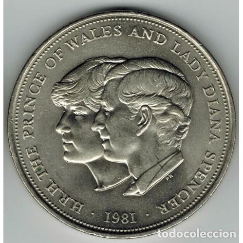 Monedas antiguas de Europa: REINO UNIDO - 25 PENCE 1981 KM925 - Boda del Pr&iacute;ncipe Carlos y Lady Diana