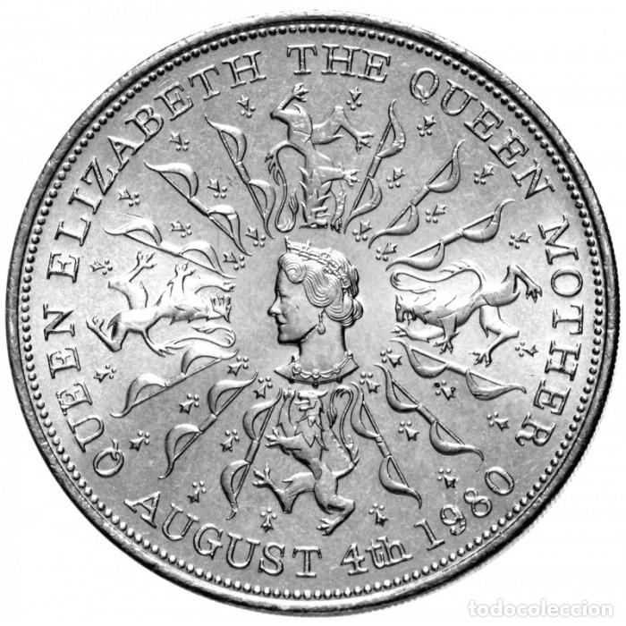 Monedas antiguas de Europa: REINO UNIDO - 25 PENCE 1980 KM921 - 80 Aniversario - Nacimiento de la Reina Madre