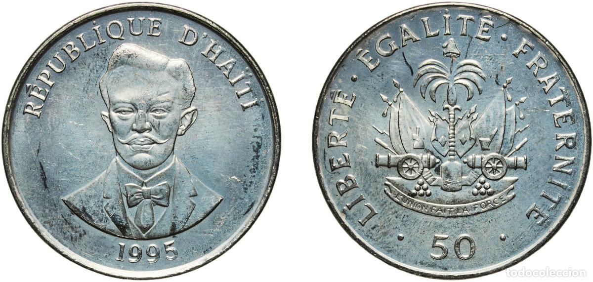 Monedas antiguas de Europa: Haiti Third Republic 1995 50 Centimes Nickel clad steel Royal Mint 8.3g PF KM 153a